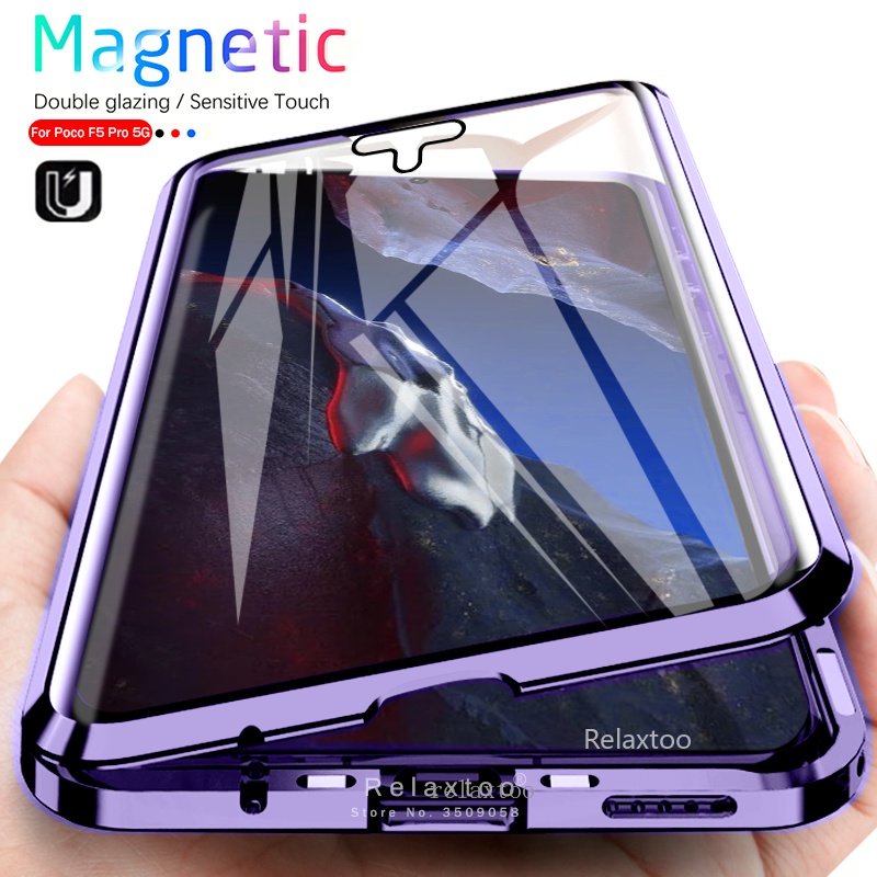 เคสโทรศัพท์มือถือ สําหรับ Xiaomi Poco F5 Pro F5Pro PocoF5Pro 5G 360° เคสโทรศัพท์กระจกนิรภัย แบบเต็มต