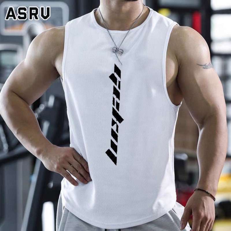 ASRV เสื้อกั๊ก เสื้อกั๊กออกกำลังกายยิมยิมชายแขนกุดรัดรูปอินเทรนด์ ออกกำลังกายฝึกวิ่ง แห้งอย่างรวดเร็ว