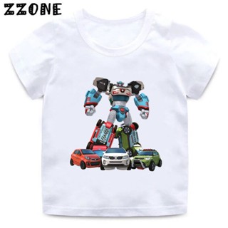 เสื้อยืด พิมพ์ลายการ์ตูนหุ่นยนต์ Transformer Robot Car แฟชั่นฤดูร้อน สําหรับเด็กผู้หญิง และเด็กผู้ชาย