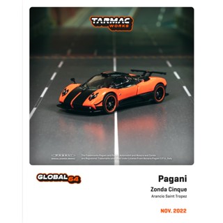 โมเดลรถยนต์ Tarmac Works Pagani Zonda Cinque Orange ขนาด 1:64 ของเล่นสําหรับเด็ก