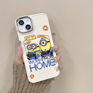 เคสโทรศัพท์มือถือ TPU แบบนิ่ม ลายมินเนี่ยน ป้องกันกล้อง สําหรับ Apple iPhone 11 12 13 14 Pro Max