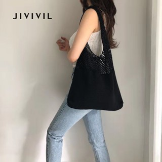 JIVIVIL·กระเป๋าสะพายบ่าผู้หญิงแบบง่าย ๆ เจาะทุกอย่างกระเป๋าถือ