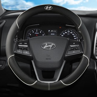 ปลอกหนัง PU หุ้มพวงมาลัยรถยนต์ เส้นผ่าศูนย์กลาง 38 ซม. สําหรับ Hyundai Sonata Super Elantra Terracan Tucson