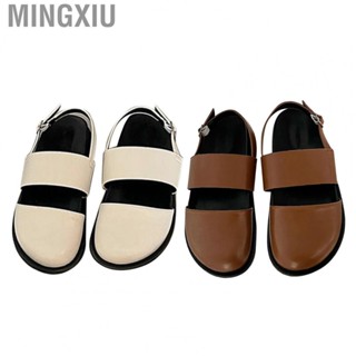 Mingxiu Women Roman Shoes  Non Slip Round Toe Women Sandals Personalized PU Leather  for Beach