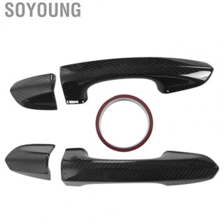 Soyoung Outside Door Handle Trim Car Door Handle Cover Carbon Fiber for Decoration