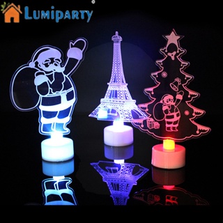 Lumiparty โคมไฟ Led รูปซานตาคลอส สโนว์แมน หลากสี สําหรับตกแต่งต้นคริสต์มาส