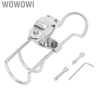 Wowowi Fishing Rod Holder  Rustproof Rail Mounted Clamp 304 Stainless Steel 360 Degrees Rotation  for Fishing Boats Yachts