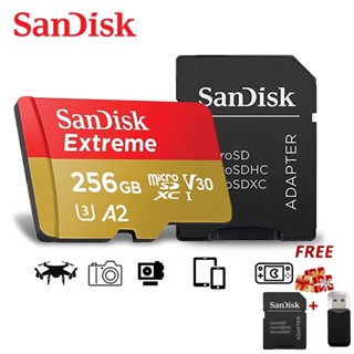 Sandisk การ์ดหน่วยความจํา TF 1TB 16GB 32GB 64GB 128GB 256GB 512GB Micro SD แฟลชการ์ดกล้องดิจิทัล SDXC A2 UHS-I Class 10 U3 V30 ความเร็วสูง