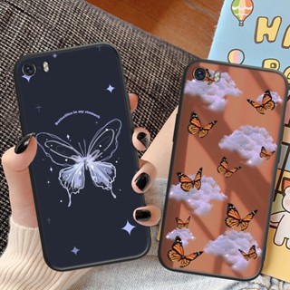 เคสโทรศัพท์มือถือ TPU แบบนิ่ม พิมพ์ลายผีเสื้อ สําหรับ iPhone 5 5S 6 6S 7 8 Plus