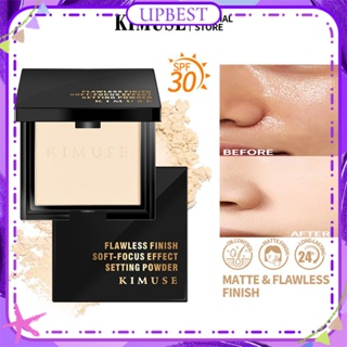 ♕Kimuse Oil Control แป้งแต่งหน้า Flawless Matte Finish Light โปร่งใสธรรมชาติ Soft Effect Long Lasting Honey Setting Powder แต่งหน้า UPBEST