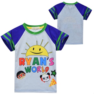 เสื้อยืดลําลอง แขนสั้น คอกลม พิมพ์ลายการ์ตูนอนิเมะ Ryan toys สําหรับเด็กผู้ชาย และเด็กผู้หญิง