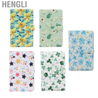 Hengli 3in Photo Album  96 Pockets Photo Album Tight Inner Delicate Buckle PU 16 Pages Compact  for Traveling