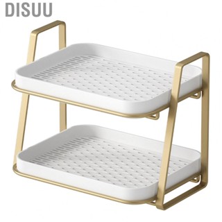 Disuu 2 Layer Dish Storage Rack  Slipless 2 Tier Dish Rack Metal Free Installation Space Saving Detachable  for Bottle for Desk