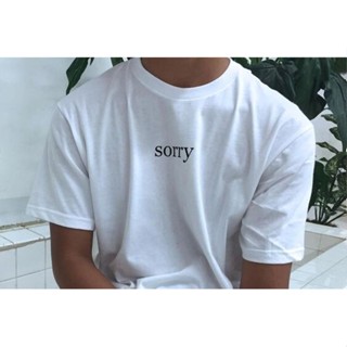 เสื้อยืด พิมพ์ลายกราฟฟิค Sorry Grunge สีขาว ขนาดใหญ่ 4XL 5XL 6XL สําหรับผู้ชาย