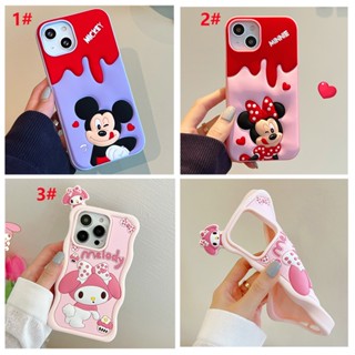 เคสโทรศัพท์มือถือ ซิลิโคนนิ่ม ลายการ์ตูนมิกกี้ มินนี่เมาส์ 3D คลายเครียด สําหรับ iPhone 11 12 13 14 Pro Max