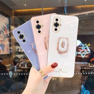 พร้อมส่ง ใหม่ เคสโทรศัพท์มือถือแบบนิ่ม ขอบตรง ชุบไฟฟ้า ลายหมี พร้อมขาตั้ง สําหรับ Huawei Nova 11 Pro 11i Y91 Y71 2023 Nova 11i