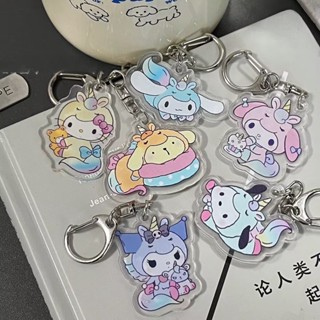 พวงกุญแจอะคริลิค จี้การ์ตูน Sanrio น่ารัก สองด้าน สําหรับกระเป๋านักเรียน