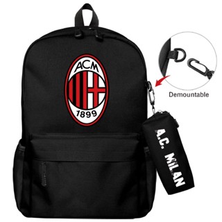 A.c Milan Real Madrid CF กระเป๋าดินสอ กระเป๋าเป้สะพายหลัง กระเป๋านักเรียน ผ้าแคนวาส ลายการ์ตูน สําหรับเด็กผู้ชาย และเด็กผู้หญิง