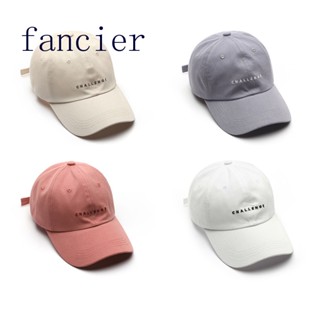 Fancier หมวกเบสบอล กันแดด พิมพ์ลายตัวอักษร ขนาดเล็ก สไตล์เกาหลี