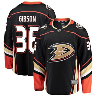 เสื้อกีฬาแขนยาว พิมพ์ลาย Ani NHL Anaheim Ducks Gibson Home Breakaway Jersey พลัสไซซ์