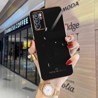 【ใหม่】เคสโทรศัพท์มือถือ ขอบตรง สําหรับ Oppo Reno 6z 5G A16 Reno 6 Reno 5 Reno 5f Reno 4 90 ° เคสโทรศัพท์มือถือ ชุบไฟฟ้า