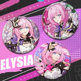 เข็มกลัด ลายการ์ตูนอนิเมะ Game Honkai Impact 3 Elysia Kiana Kaslana Seele Vollerei Binary สําหรับนักเรียน [ZK]