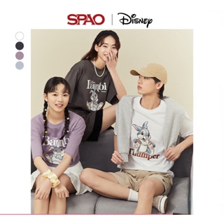 เสื้อยืดแขนสั้น พิมพ์ลายการ์ตูน SPAO Bambi แฟชั่นฤดูร้อน สําหรับผู้ชาย และผู้หญิง SPRLD24D23