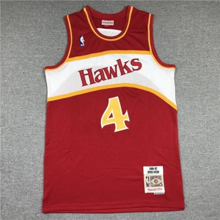 เสื้อกีฬาแขนกุด ลายทีม Atlanta Hawks NBA Jersey No.4 WEBB สไตล์เรโทร คลาสสิก พลัสไซซ์