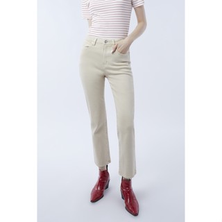 ESP กางเกงขายาวทรงตรง ผู้หญิง สีเบจ | Garment Dyed Trousers (Straight Fit) | 5788