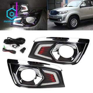 ไฟตัดหมอกเดย์ไลท์ LED DRL พร้อมสวิตช์สายไฟ สําหรับ Toyota Fortuner 2012 2013 2014 1 คู่