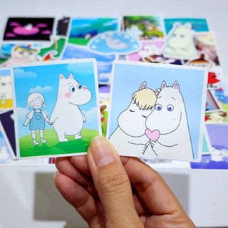 สติ๊กเกอร์ มูมิน Moomin ชิ้นใหญ่ ติดแน่น กันน้ำ ติดกระเป๋าเดินทาง โน้ตบุ้ค (50 ชิ้น) sticker