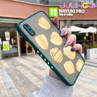 เคสซิลิโคนนิ่ม แบบใส ขอบสี่เหลี่ยม ลายดอกไม้สีเหลือง กันกระแทก สําหรับ VIVO Y93 Y93s