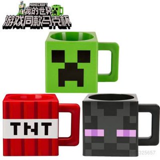 Sy7 Minecraft Creeper แก้วกาแฟพลาสติก ทรงสี่เหลี่ยม YS7