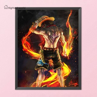 [Hightechworld.th] ชุดปักครอสสติตช์ ผ้าฝ้าย 11CT พิมพ์ลาย One Piece Portgas D Ace