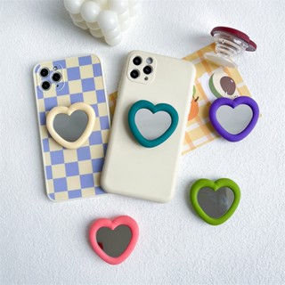 Mirror Love Frame Color Phone Grips Griptok Bracket Plain Phone Holder Grip Socket Heart-shaped Airbag With Mirror Yunni