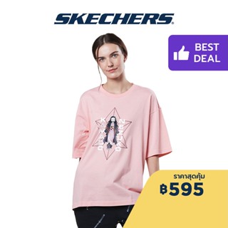 S-5XL Skechers สเก็ตเชอร์ส เสื้อยืดแขนสั้นยูนิเซ็กส์ Unisex Demon Slayer Short Sleeve Tee - SL22Q4U314-01KG