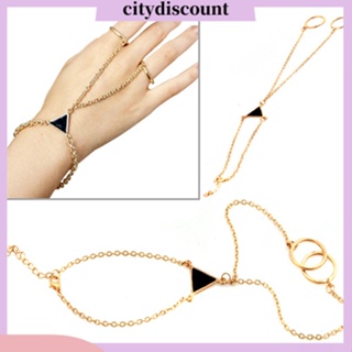 &lt;citydiscount&gt; สร้อยข้อมือโซ่ โลหะผสม สีทอง สไตล์พังก์ แฟชั่นสําหรับผู้หญิง