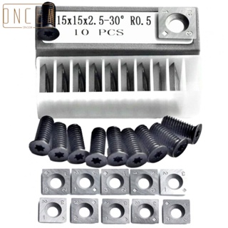 【ONCEMOREAGAIN】15x15x25mm R05 Square Carbide Inserts for DIY Wood Lathe Pack of 10 with Screws