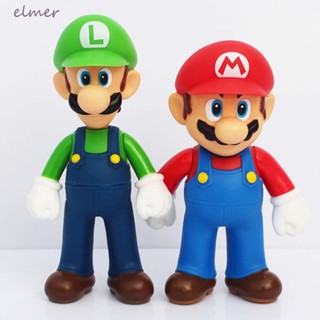 ELMER โมเดลฟิกเกอร์ PVC รูปการ์ตูนอนิเมะ Mario Super Mario Bros สําหรับตกแต่งโต๊ะ