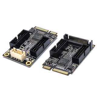 R* อะแดปเตอร์เชื่อมต่อการ์ดขยาย แผงด้านหน้า PCIe ขนาดเล็ก 19Pin USB3 0 สายเคเบิล 4-Pin