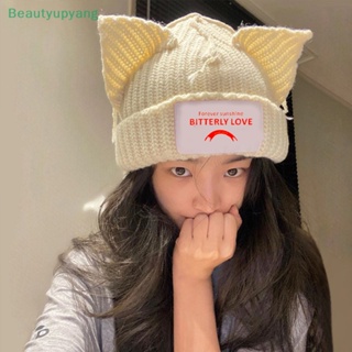 [Beautyupyang] หมวกบีนนี่ ผ้าวูลถัก แต่งหูสุนัขจิ้งจอกน่ารัก ให้ความอบอุ่น เหมาะกับฤดูหนาว ของขวัญคริสต์มาส สไตล์ฮิปฮอป สําหรับผู้หญิง