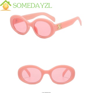 SOMEDAYZL แว่นตากันแดด PC ทรงวงรี ป้องกันรังสียูวี แบบพกพา สไตล์เกาหลี สําหรับผู้หญิง