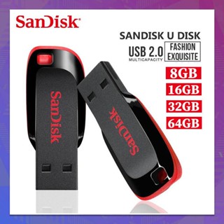 Sandisk Flash Drive Cruzer Blade 16GB/32GB/64GB-Black/Red CZ50 USB 2.0( แฟลชไดร์ฟ USB Flash Drive )