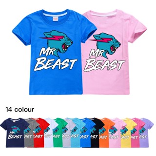 นาย เสื้อยืดคอกลม แขนสั้น พิมพ์ลาย Beast Lightning Cat แฟชั่นฤดูร้อน สําหรับเด็กผู้ชาย ผู้หญิง อายุ 3-12 ปี