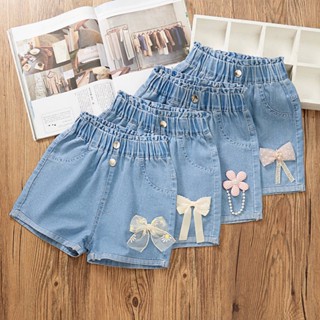 Girls Pants 2023 Summer Thin Girls Shorts Childrens Dopamine Girls Wear Medium and Large Childrens Denim Shorts rJUI