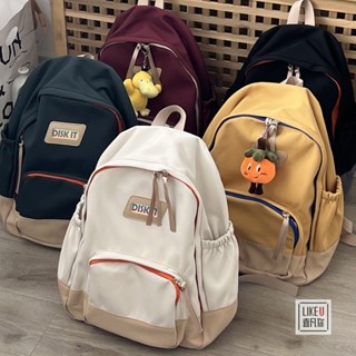 💕พร้อมส่ง💕กระเป๋าเป้แฟชั่น กระเป๋านักเรียนหญิง กระเป๋าเป้สะพายหลัง สไตล์เรียบง่าย มี 7 สี สามารถจุของได้เยอะ