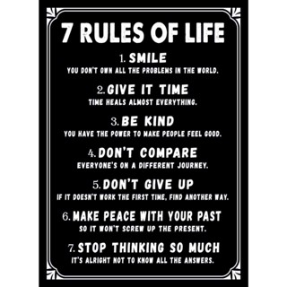 Rules of Life โปสเตอร์สร้างแรงบันดาลใจ สําหรับตกแต่งผนังห้องนอน บ้าน ออฟฟิศ ห้องเรียน หอพัก ยิม ออกกําลังกาย โรงเรียน