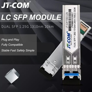 Jt-com โมดูลรับส่งสัญญาณไฟเบอร์ 1.25G SFP หลายโหมด 850nm 550m LC SFP Gigabit Duplex LC DDM เข้ากันได้กับ SFP Cisco Mikrotik Switch