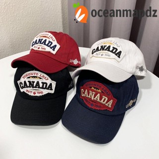 OCEANMAPDZ หมวกเบสบอลลําลอง ผ้าฝ้าย พิมพ์ลายตัวอักษรภาษาอังกฤษ สามารถปรับได้ เหมาะกับของขวัญคู่รัก สําหรับผู้หญิง