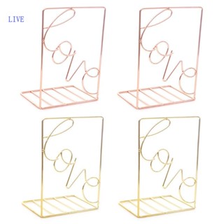 Live ชั้นวางหนังสือ โลหะ รูปหัวใจ สร้างสรรค์ 2 คู่